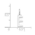 14K White Gold Small Slanted Block Letter E Initial Charm - Image 4
