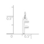 14K White Gold Small Slanted Block Letter F Initial Charm - Image 4