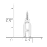 14K White Gold Small Slanted Block Letter H Initial Charm - Image 4