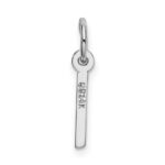 14K White Gold Small Slanted Block Letter I Initial Charm - Image 3