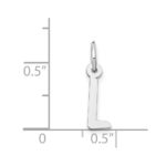 14K White Gold Small Slanted Block Letter L Initial Charm - Image 4