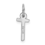 14K White Gold Small Slanted Block Letter T Initial Charm - Image 3