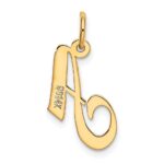 14K Small Fancy Script Letter A Initial Charm - Image 3