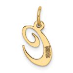 14K Small Fancy Script Letter C Initial Charm - Image 3