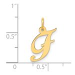 14K Small Fancy Script Letter F Initial Charm - Image 4