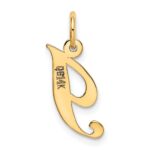 14K Small Fancy Script Letter I Initial Charm - Image 3