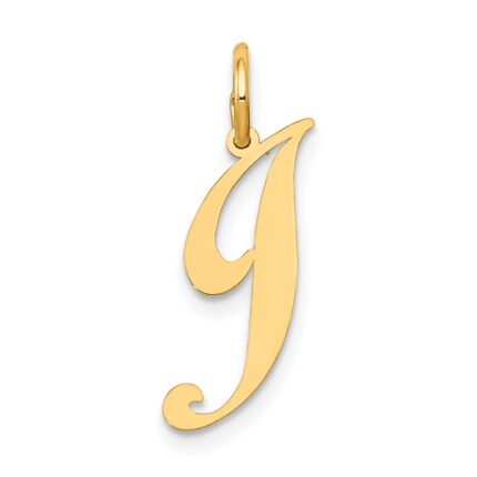 14K Small Fancy Script Letter J Initial Charm