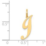 14K Small Fancy Script Letter J Initial Charm - Image 4