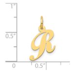 14K Small Fancy Script Letter R Initial Charm - Image 4