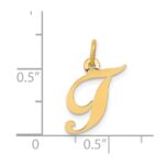 14K Small Fancy Script Letter T Initial Charm - Image 4