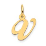 14K Small Fancy Script Letter V Initial Charm