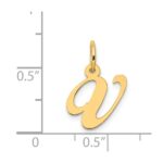 14K Small Fancy Script Letter V Initial Charm - Image 4