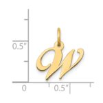 14K Small Fancy Script Letter W Initial Charm - Image 3