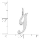 14k White Gold Small Fancy Script Letter J Initial Charm - Image 3
