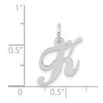14k White Gold Small Fancy Script Letter K Initial Charm - Image 5