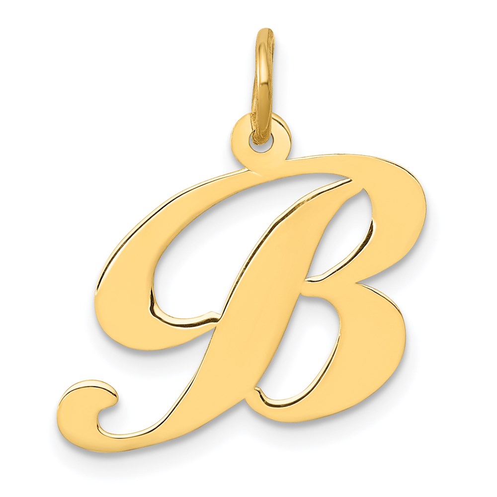 YC652B.jpg 14K Medium Fancy Script Letter B Initial Charm - Image 1