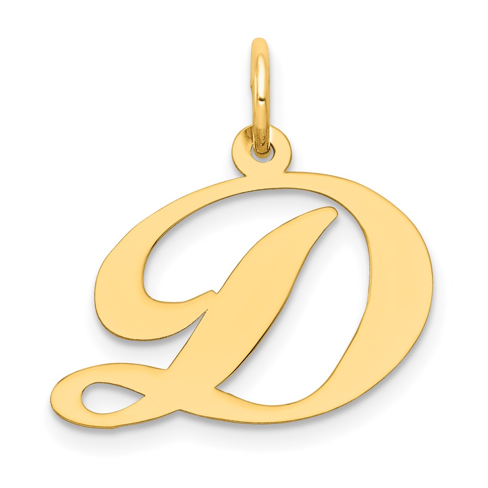 YC652D.jpg 14K Medium Fancy Script Letter D Initial Charm - Image 1