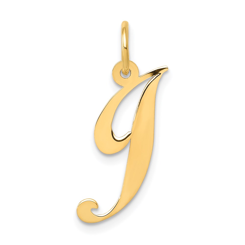 YC652J.jpg 14K Medium Fancy Script Letter J Initial Charm - Image 1