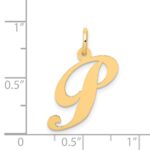 14K Medium Fancy Script Letter P Initial Charm - Image 4