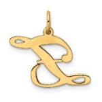 14K Medium Fancy Script Letter Z Initial Charm - Image 4