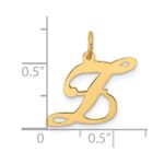 14K Medium Fancy Script Letter Z Initial Charm - Image 3