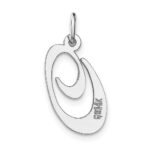 14K White Gold Medium Fancy Script Letter O Initial Charm - Image 4