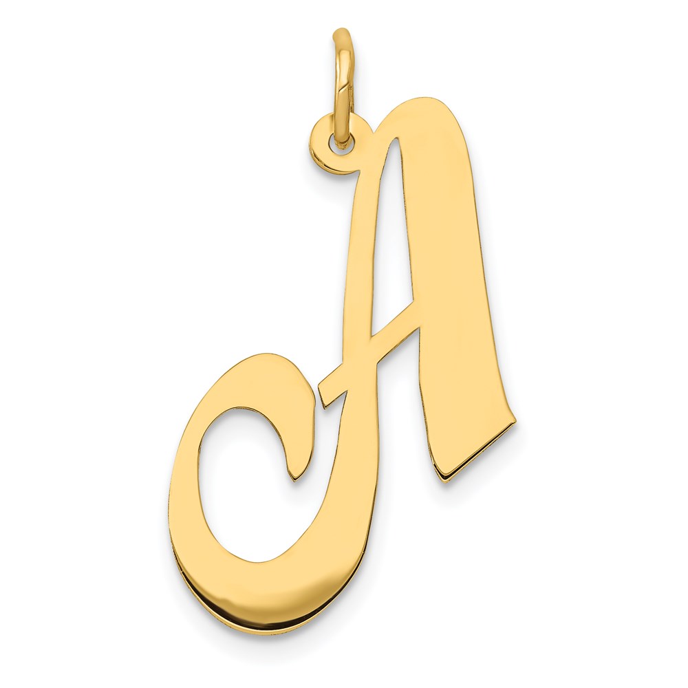 YC654A.jpg 14k Large Fancy Script Letter A Initial Charm - Image 1