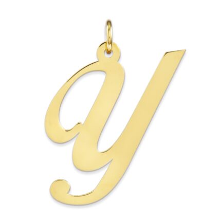 10k Large Fancy Script Letter Y Initial Charm