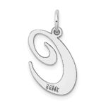 14k White Gold Large Fancy Script Letter C Initial Charm - Image 3