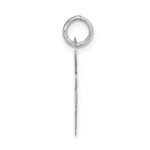 14k White Gold Large Fancy Script Letter E Initial Charm - Image 2