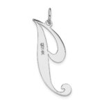 14k White Gold Large Fancy Script Letter J Initial Charm - Image 4
