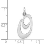 14k White Gold Large Fancy Script Letter O Initial Charm - Image 3