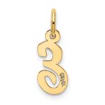 14k Small Script Letter E Initial Charm - Image 3