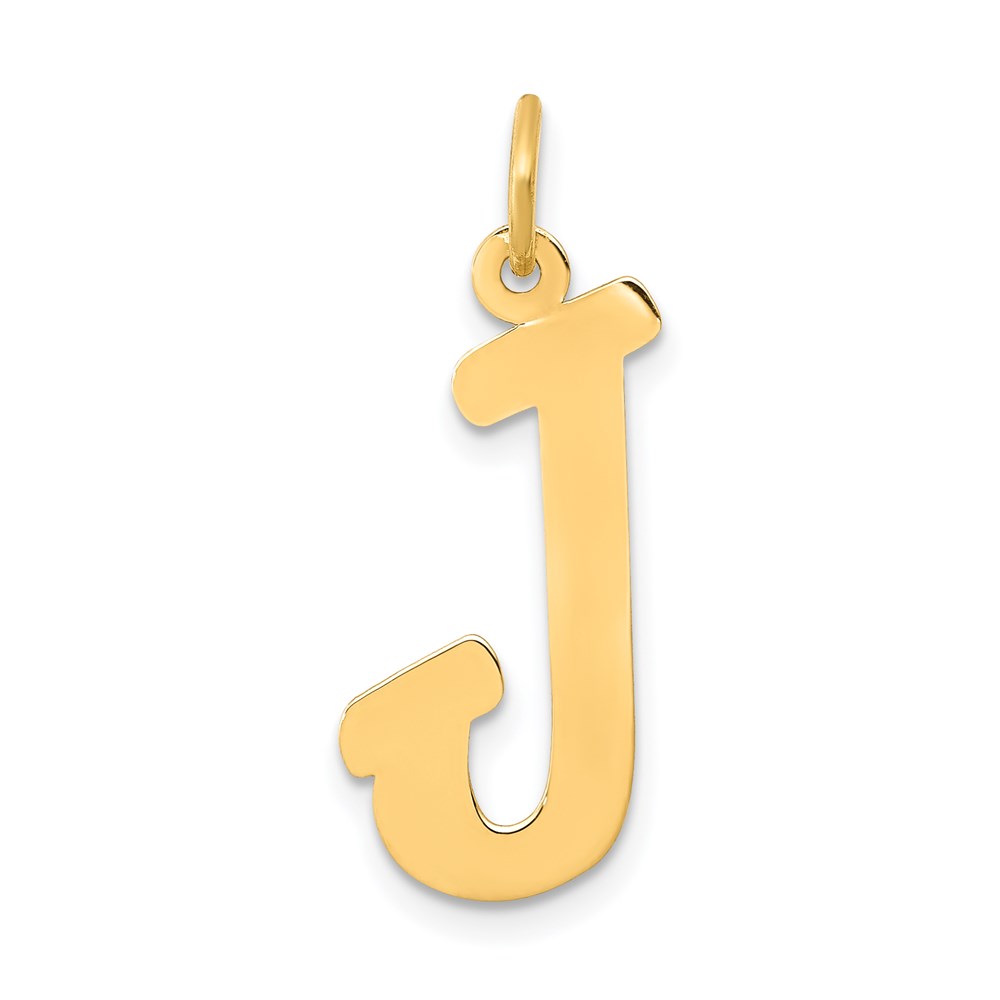 YC658J.jpg 14k Small Script Letter J Initial Charm - Image 1