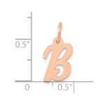 14k Rose Gold Small Script Letter B Initial Charm - Image 4