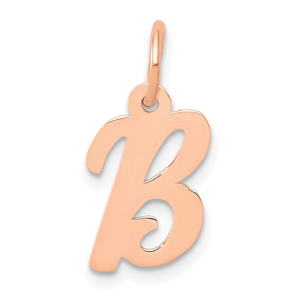 YC658RB.jpg 14k Rose Gold Small Script Letter B Initial Charm - Image 1