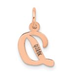14k Rose Gold Small Script Letter D Initial Charm - Image 3