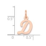 14k Rose Gold Small Script Letter D Initial Charm - Image 4