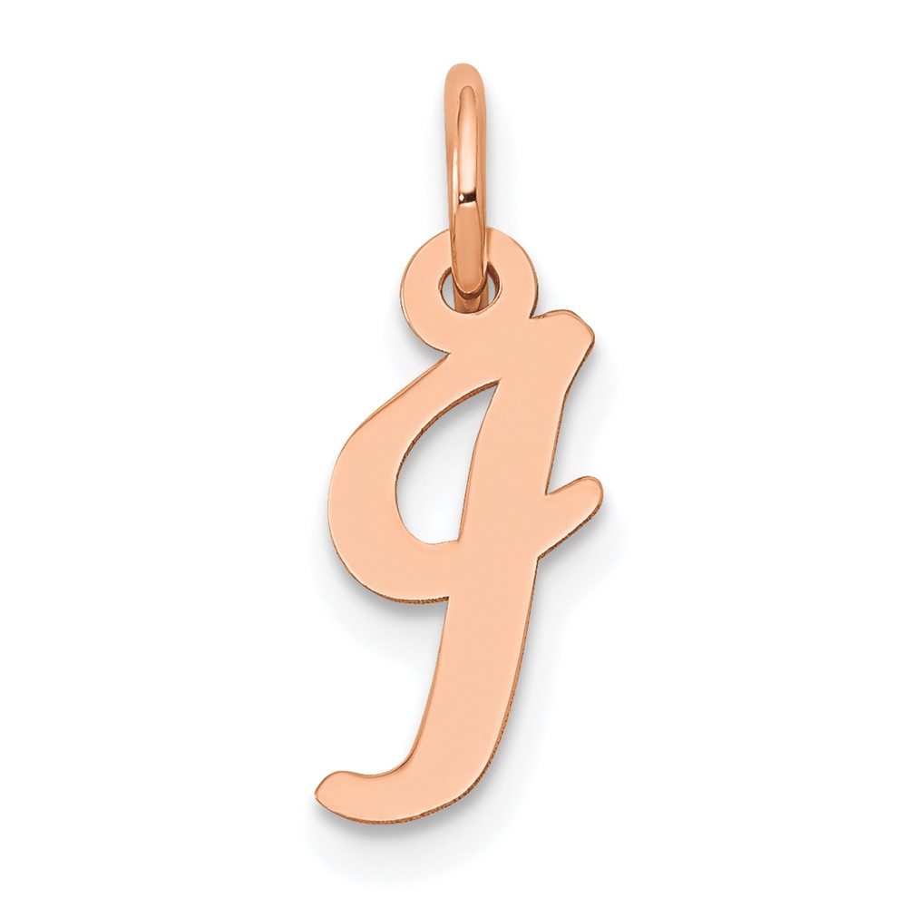 YC658RI.jpg 14k Rose Gold Small Script Letter I Initial Charm - Image 1
