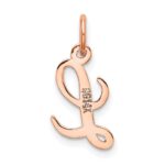14k Rose Gold Small Script Letter L Initial Charm - Image 3