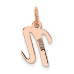 14k Rose Gold Small Script Letter N Initial Charm - Image 3