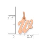 14k Rose Gold Small Script Letter W Initial Charm - Image 4