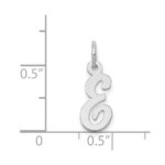 14k White Gold Small Script Letter E Initial Charm - Image 3