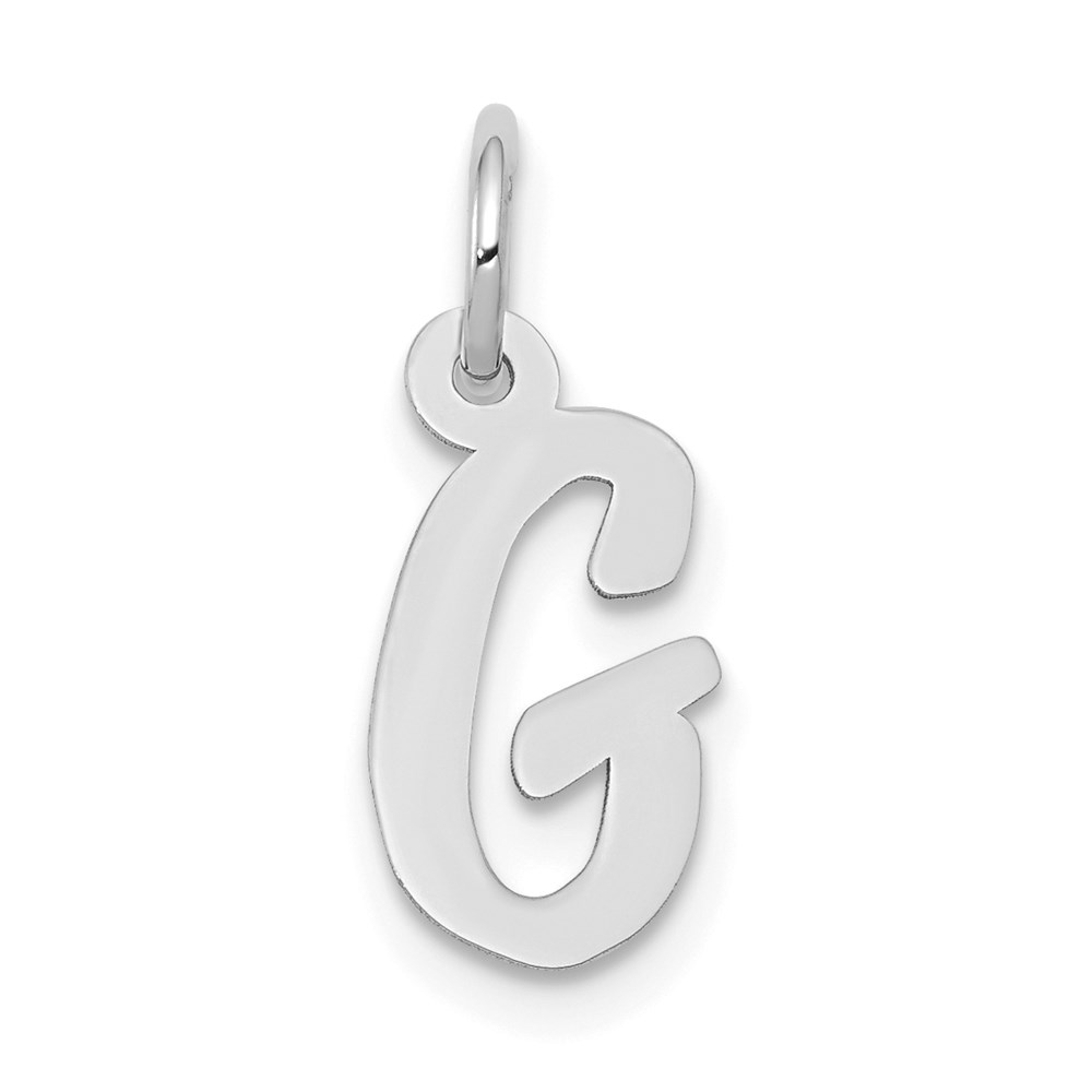 YC659G.jpg 14k White Gold Small Script Letter G Initial Charm - Image 1