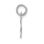 14k White Gold Small Script Letter H Initial Charm - Image 2