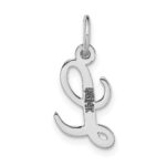 14k White Gold Small Script Letter L Initial Charm - Image 4