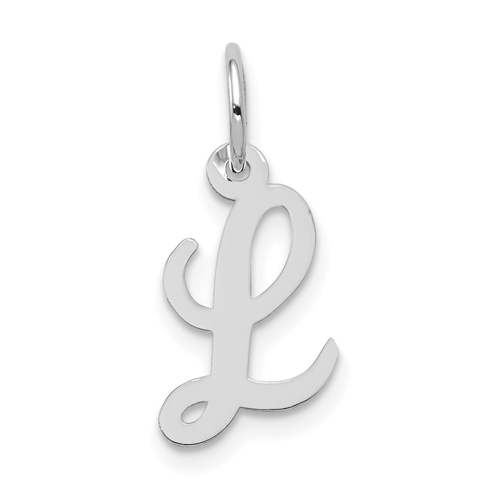 YC659L.jpg 14k White Gold Small Script Letter L Initial Charm - Image 1