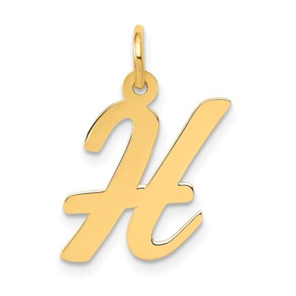 14k Medium Script Letter H Initial Charm