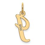 14k Medium Script Letter I Initial Charm - Image 3
