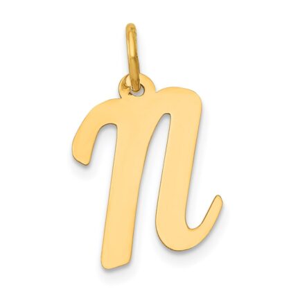 14k Medium Script Letter N Initial Charm